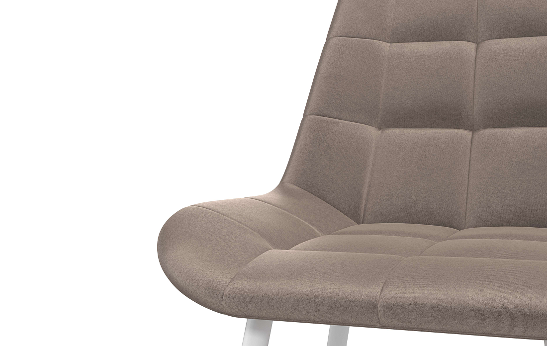 Кварта К / стул велюр конфетти мокко/Цвет металл белый